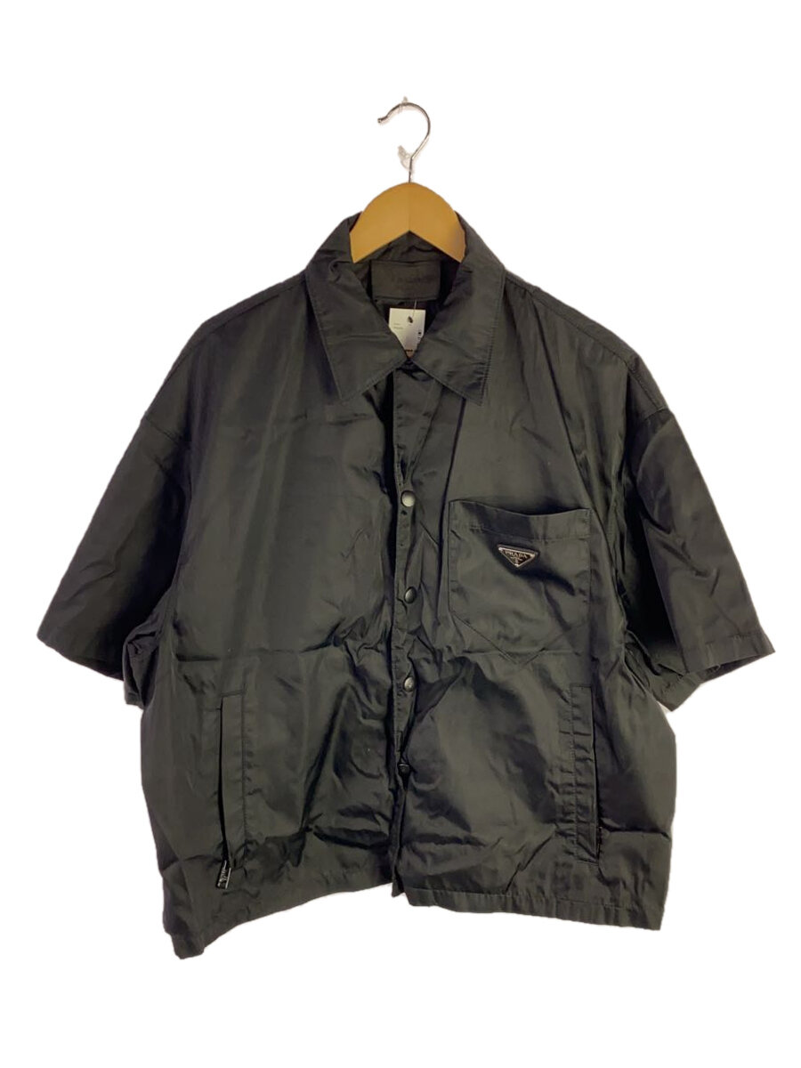 【中古】PRADA◆半袖ティーシャツ/L/ナイロン/BLK/SC449 S182【メンズウェア】