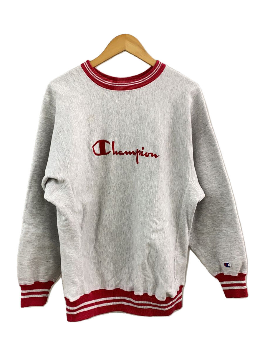 【中古】Champion◆リバースウィーブ/汗水/L/綿織物/薄墨色/無地/26094【メンズウェア】
