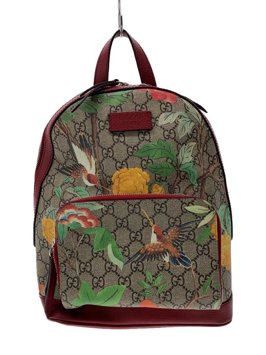 【中古】GUCCI◆背嚢_GGスプリーム/帆布/BEG【御徒面子】