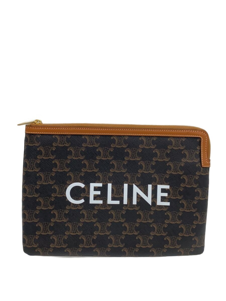 【中古】CELINE◆トリオンフ/二番め御徒面子/PVC/BRW/総柄//【御徒面子】