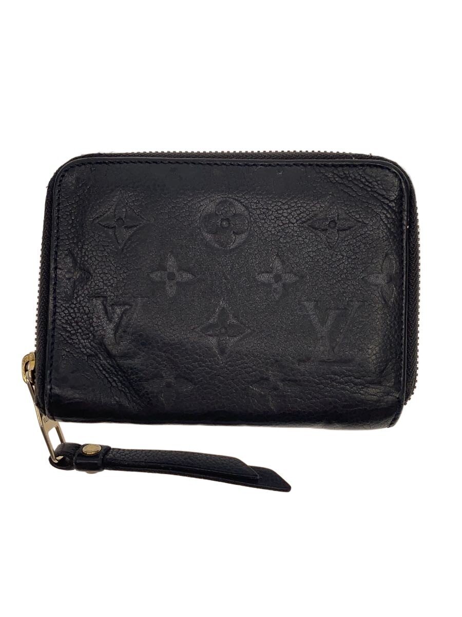 【中古】LOUIS VUITTON◆ポルト・フォイユ・スクレット・コンパクト_モノグラム・アン工業プラント/なめし革/BLK/メンズ【服飾雑貨他】