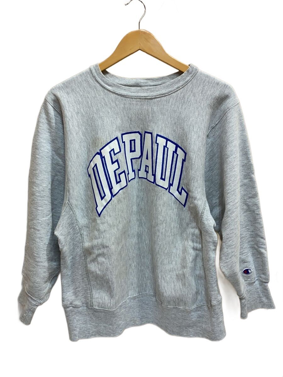 【中古】Champion◆80S/RW/トリコタグ/USA製/汗水/M/綿織物/GRY/無地/シミ有【レディースお召しもの】
