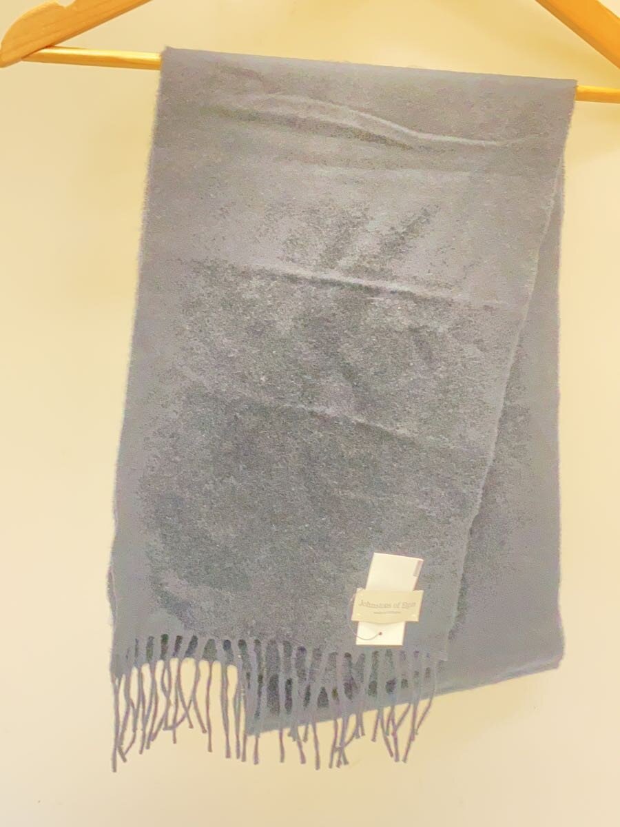 【中古】Johnston’s Of Elgin◆えり巻き/カシミヤ/BLK/無地/メンズ【服飾雑貨他】
