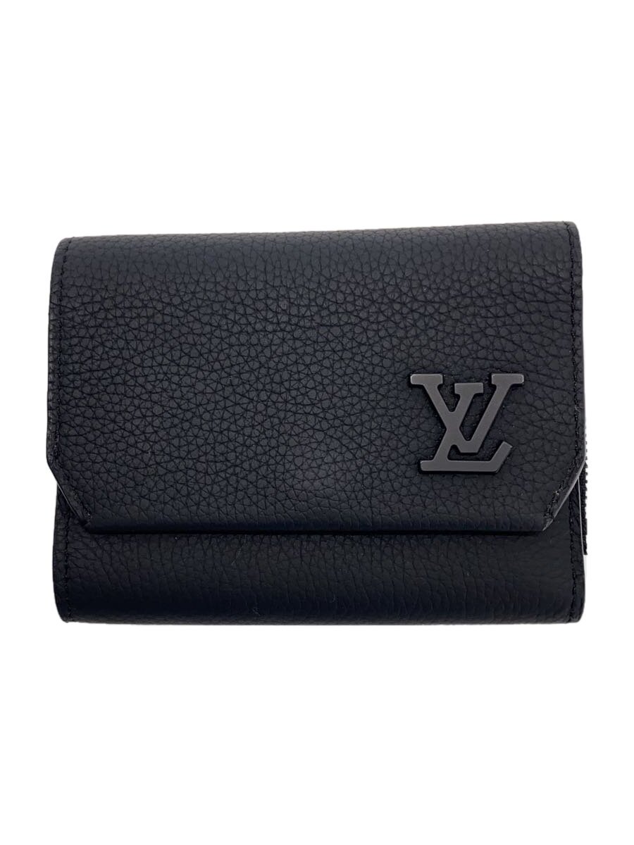 【中古】LOUIS VUITTON◆ポルト・フォイユ・パイロット_LVアエログラム/なめし革/BLK/レディース【服飾雑貨他】