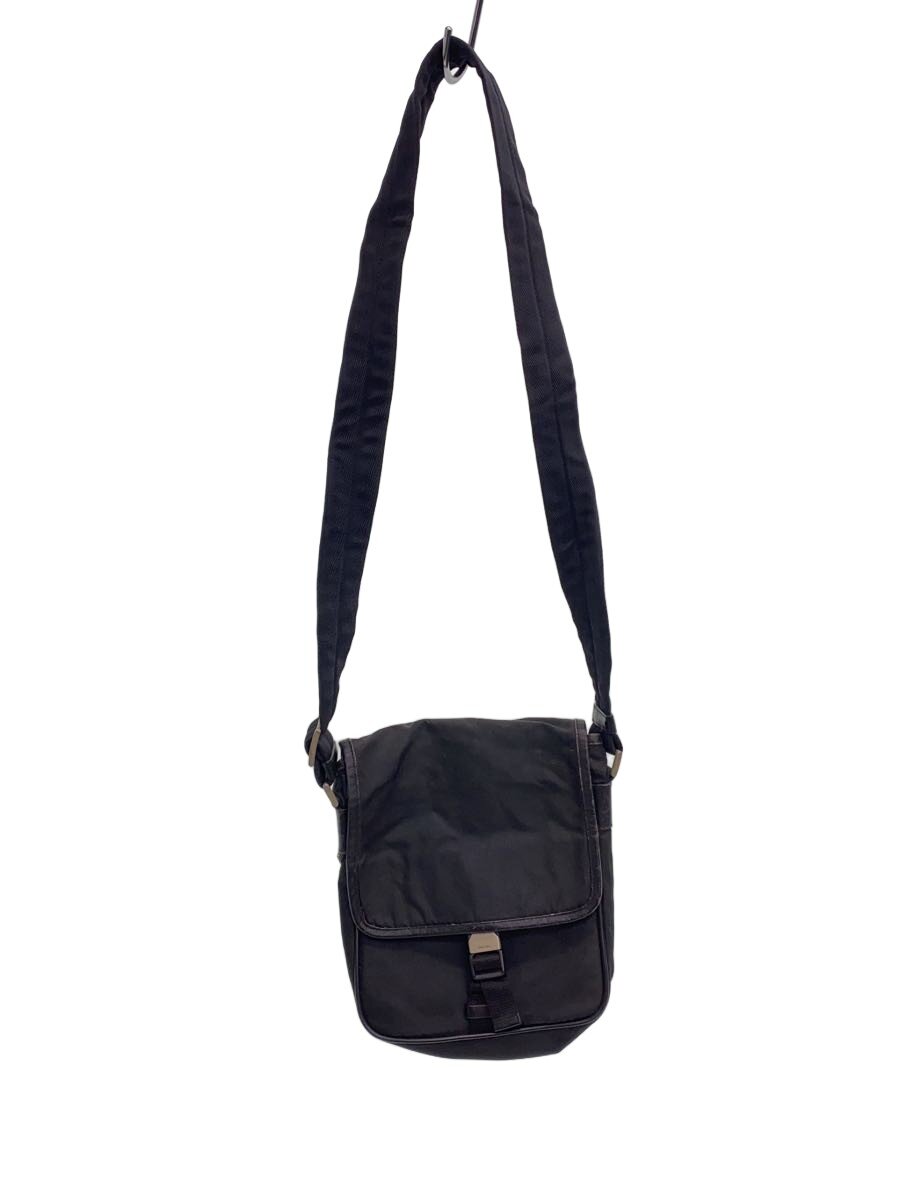 【中古】PRADA◆ショルダーバッグ/ナイロン/BLK【御徒面子】