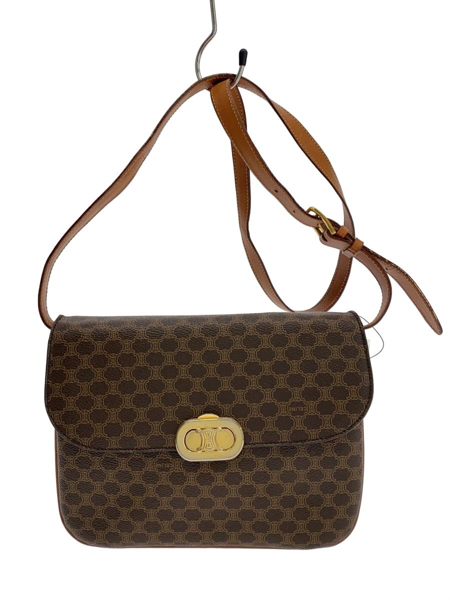 【中古】CELINE◆ショルダーバッグ/PVC/BRW【御徒面子】