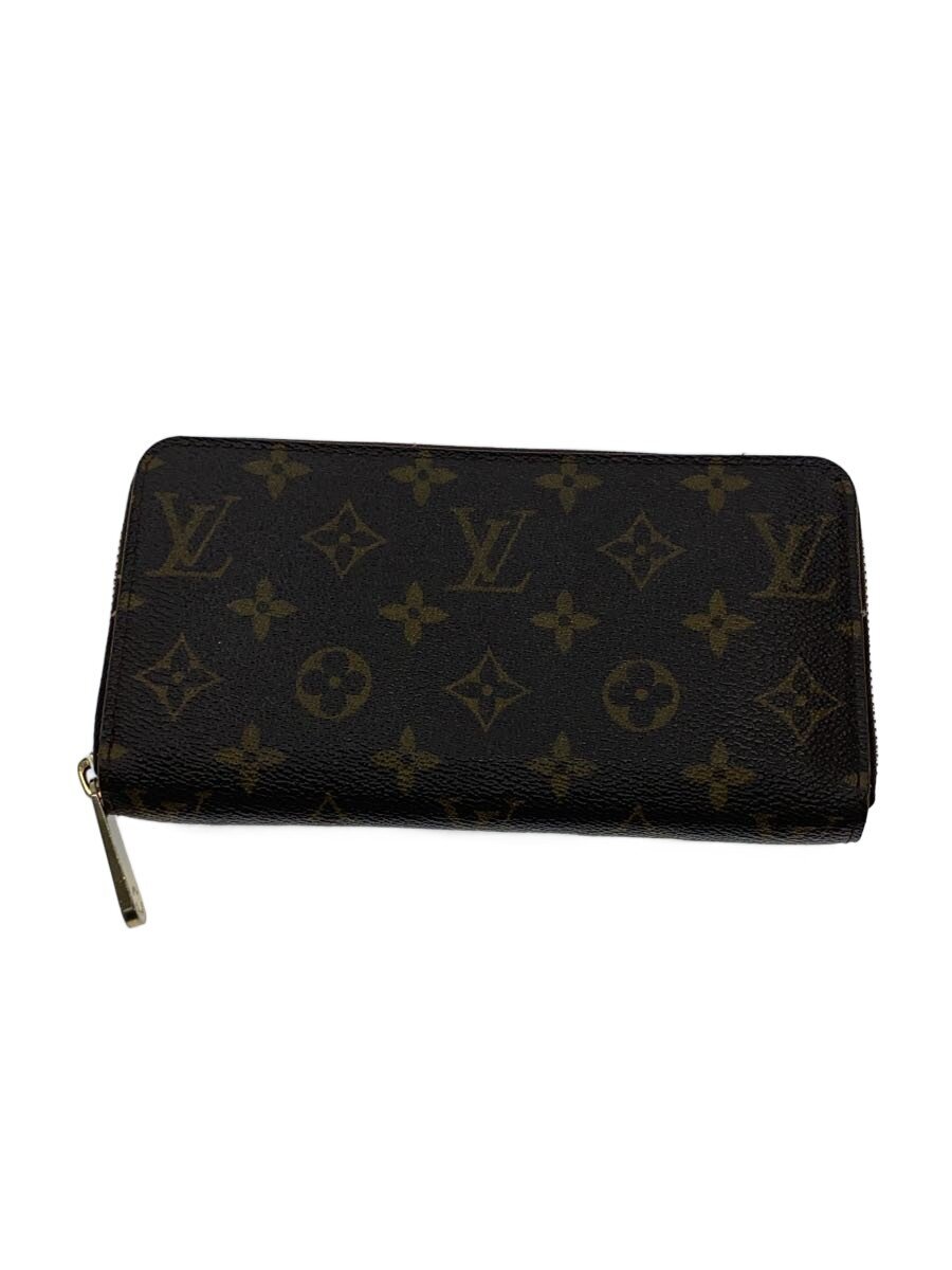 【中古】LOUIS VUITTON◆ジッピー・オーガナイザー_モノグラム・帆布/PVC/GRY/メンズ【服飾雑貨他】