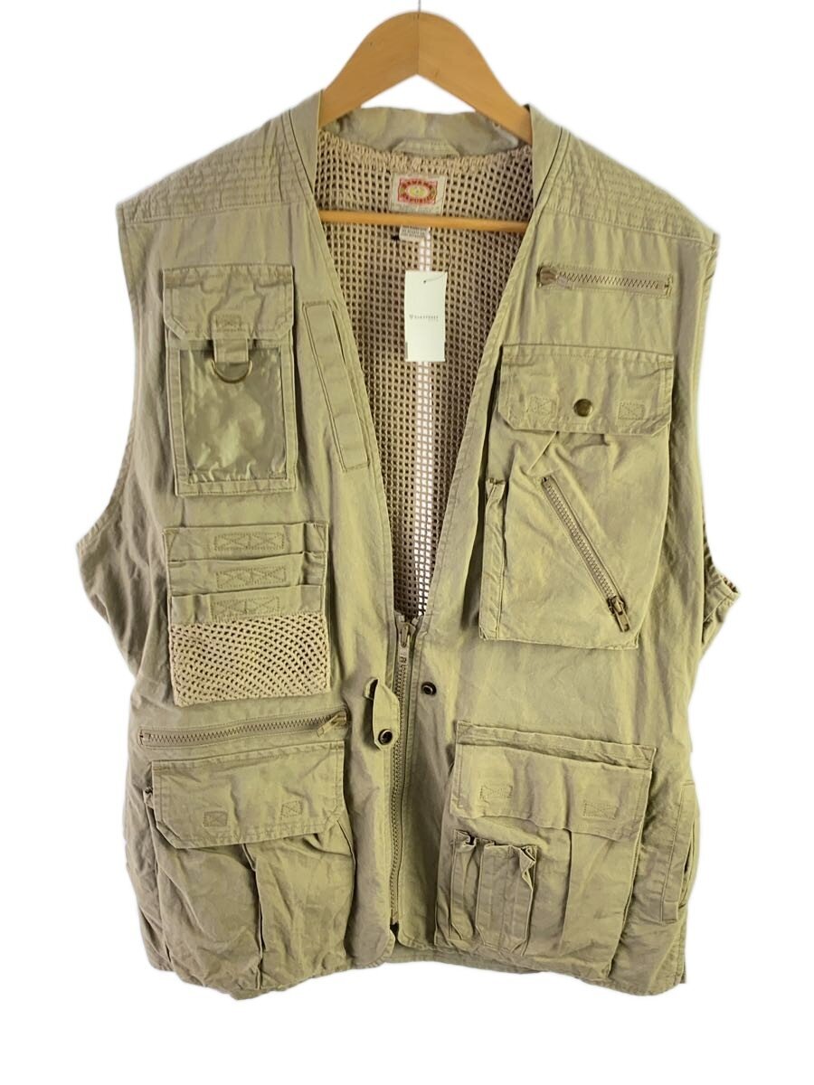 【中古】BANANA REPUBLIC◆80s/フィッシングベスト/L/綿織物/CML/【メンズウェア】