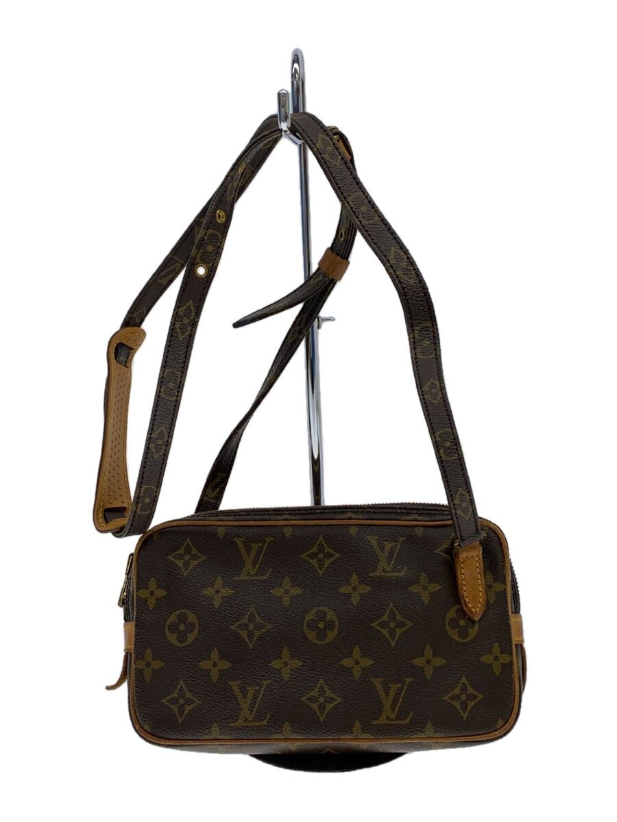 【中古】LOUIS VUITTON◆ポシェット・マルリー・バンドリエール_モノグラム・帆布/PVC/BRW【御徒面子】
