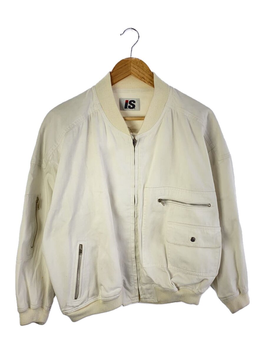 【中古】I.S. ISSEY MIYAKE SPORT◆80s/ボンバージャケット/9/コットン/WHT【レディースウェア】｜2ｎｄ STREET 店
