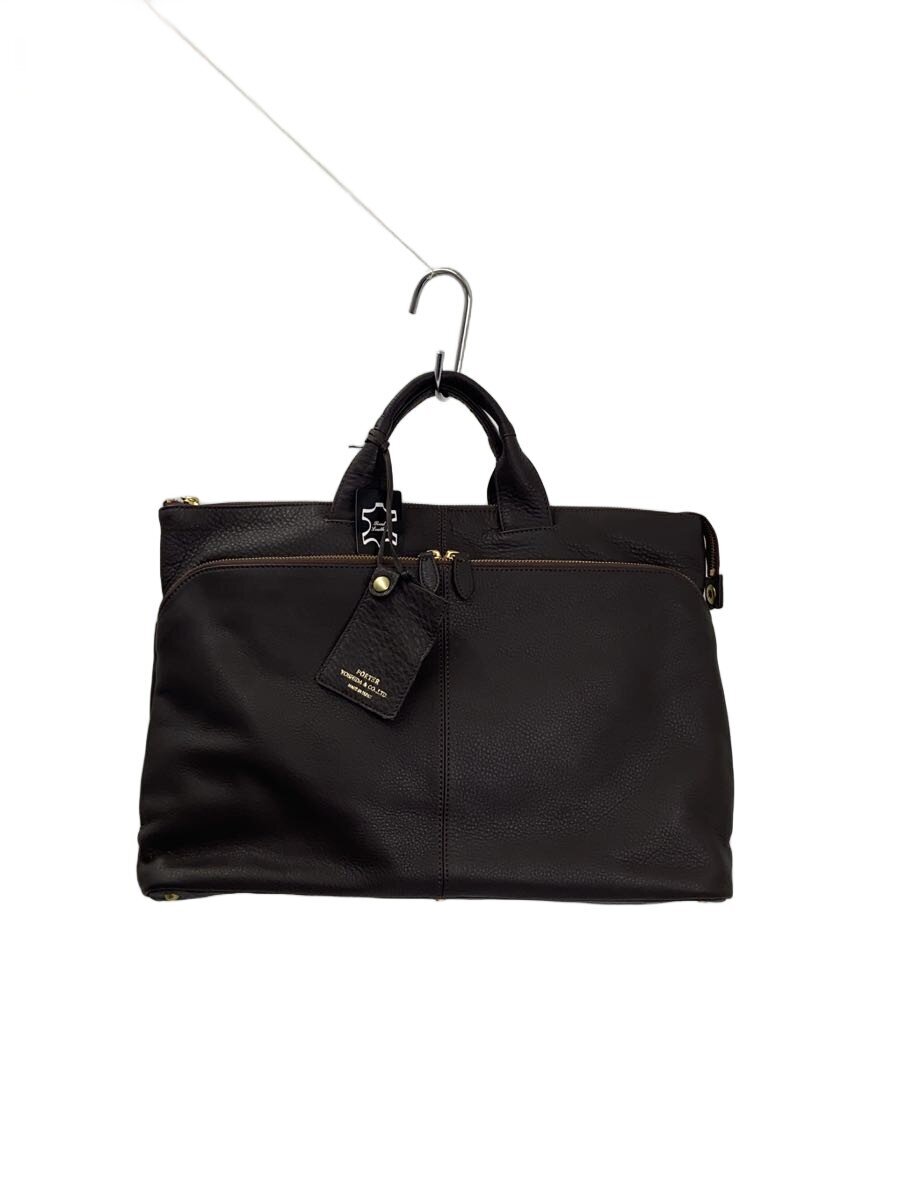【中古】PORTER◆with/ブリーフケース/レザー/BRW/無地【バッグ】｜2ｎｄ STREET 店