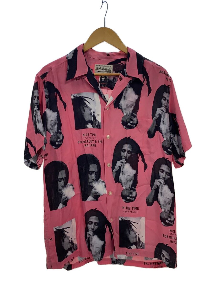 【中古】WACKO MARIA◆アロハシャツ/L/人絹/PNK/総柄【メンズウェア】