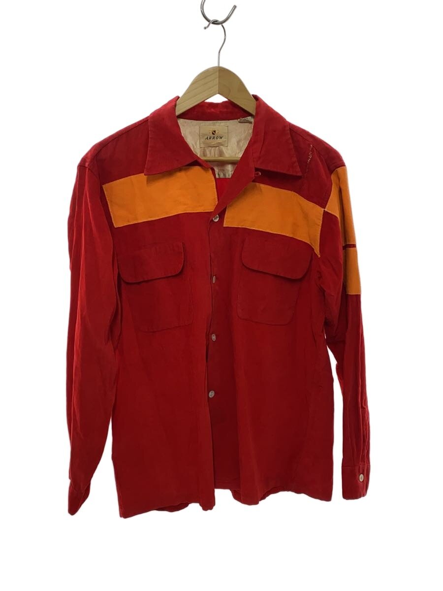 【中古】ARROW◆50s/USA製/下げ翼隠し/長袖プルオーバー/コール天/開襟/繰り返し色つや/ツートン//【メンズウェア】