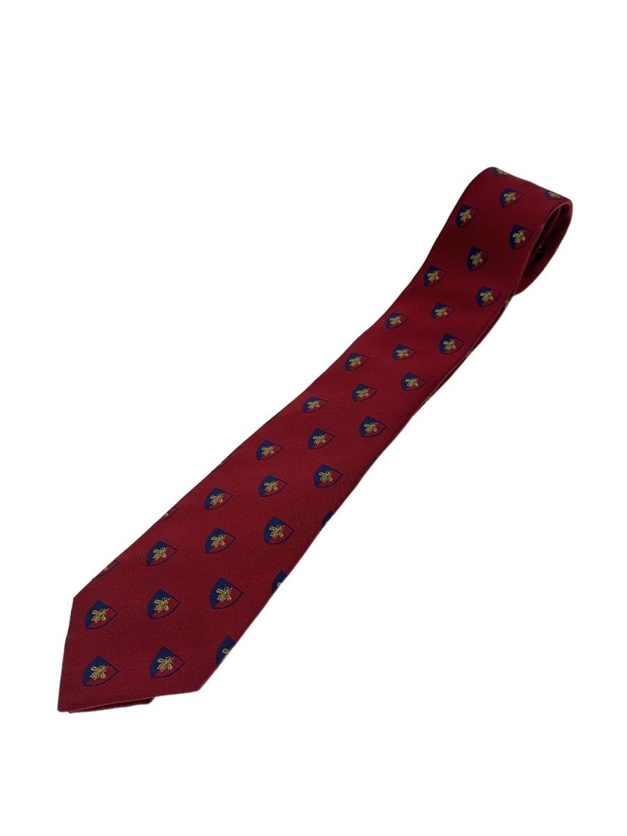 【中古】GUCCI◆タイ/絹地/RED/総柄/メンズ/蜂/BEE【服飾雑貨他】