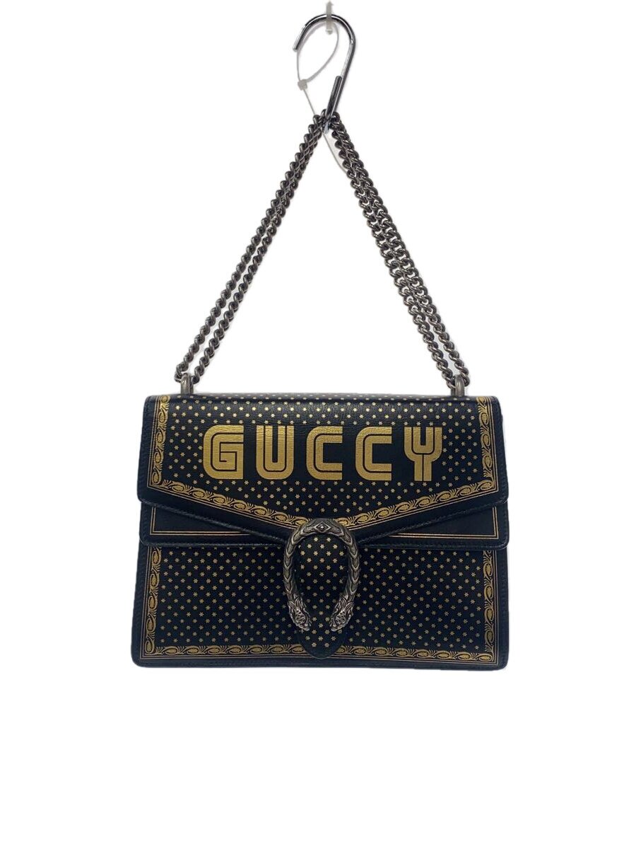 【中古】GUCCI◆ショルダーバッグ/なめし革/黒いこと/黒/総柄/400235/GUCCY/ディオニュソス/はやりっ子/星【御徒面子】