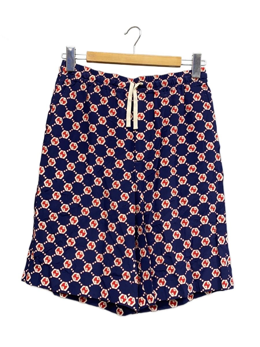 【中古】GUCCI◆GGヘキサゴン/遊撃手ズボン下/46/地絹/NVY/総柄【メンズウェア】