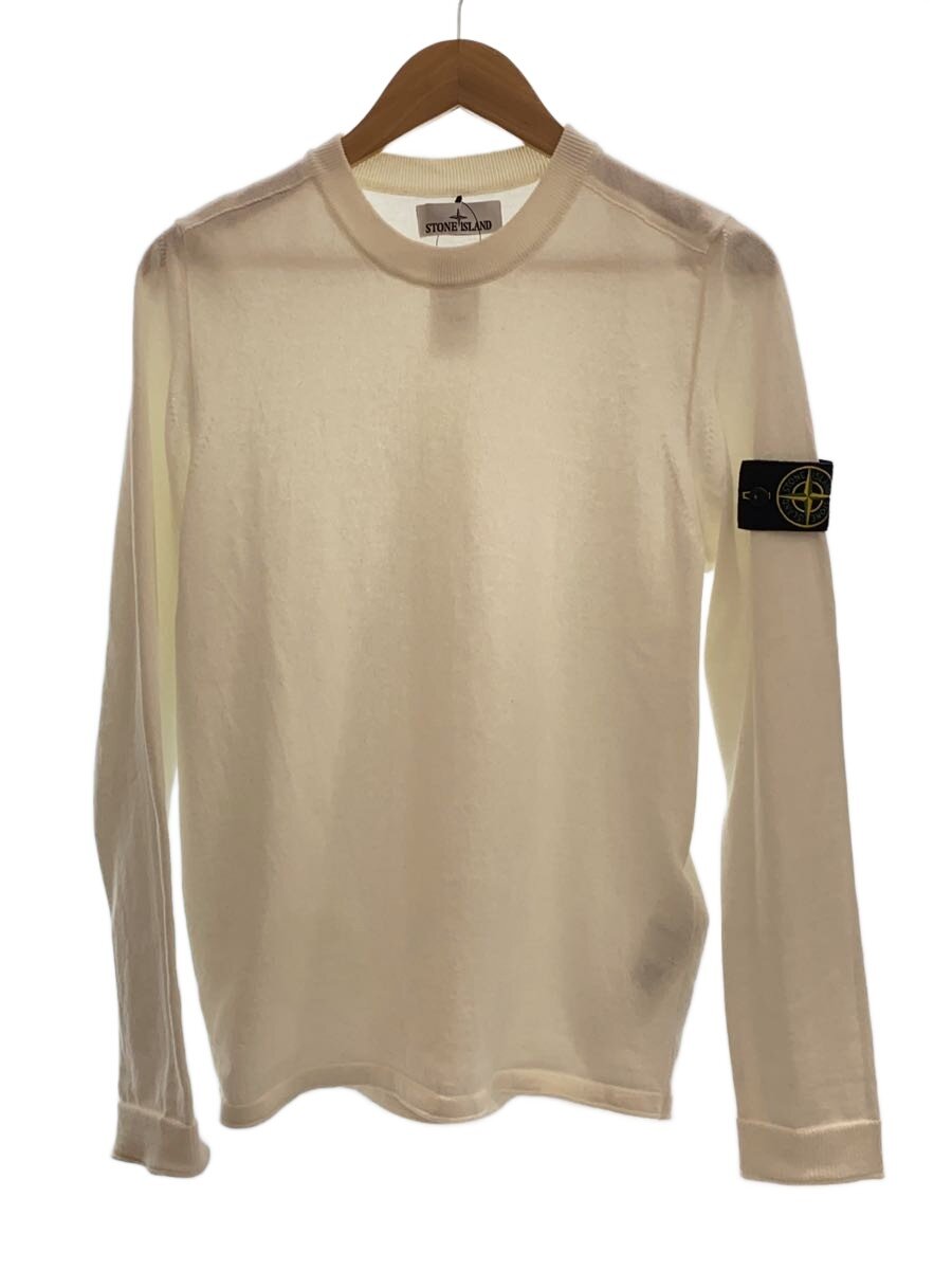 【中古】STONE ISLAND◆ハイゲージコットンソリッドクルーネックニット/編み物・スウェーター(薄っぺら)/S/綿織物/1015532B9///【メンズウェア】