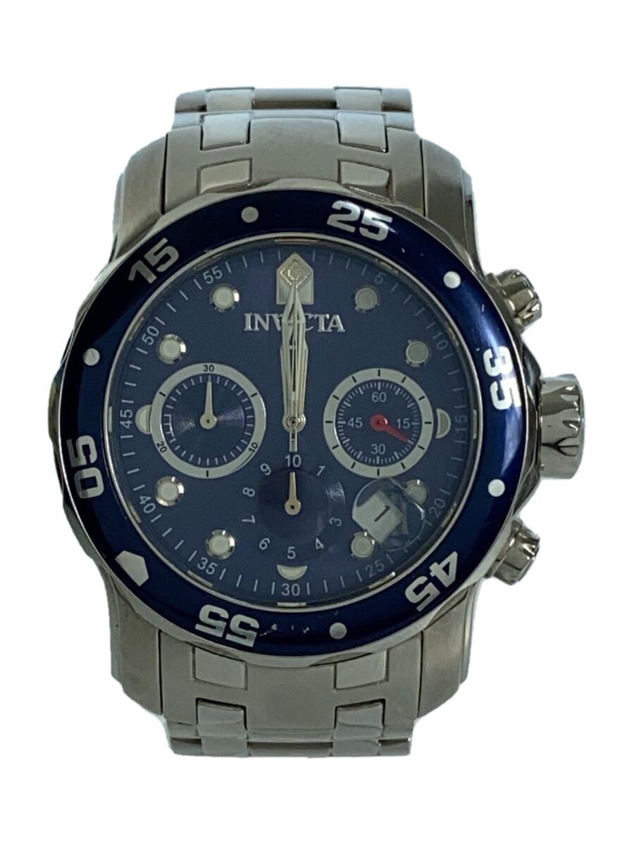 【中古】invicta◆石英ウオッチ/アナログ/ステンレス鋼/NVY/SLV/0070※独居室剥き身【服飾雑貨他】