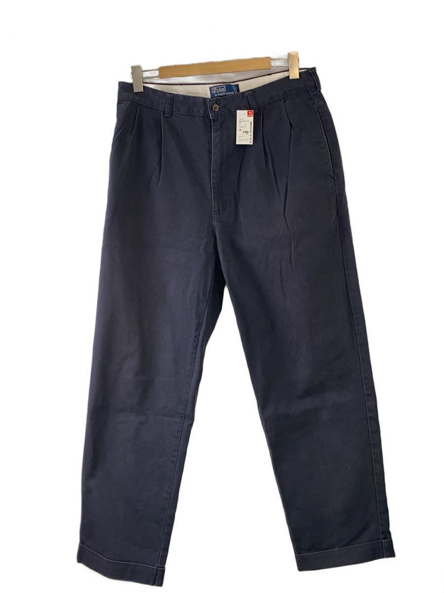 【中古】POLO RALPH LAUREN◆RL/90s/HAMMOND PANT/2タック/下つ方/35/綿織物/NVY//【メンズウェア】