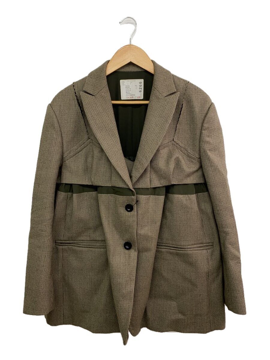 【中古】sacai◆テーラードジャケット/2/羊毛/赤銅色/22-06266//【レディース御召しもの】