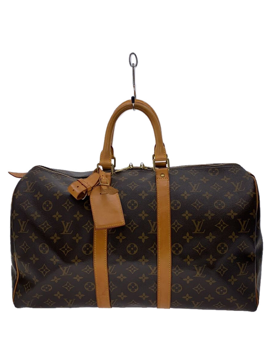 【中古】LOUIS VUITTON◆キーポル・バンドリエール45_モノグラム・帆布_BRW/PVC/BRW/総柄/南京錠欠品//【御徒面子】
