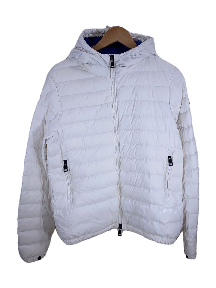 【中古】MONCLER◆RREUX/落ちこむ上衣/1/ナイロン/WHT/シミ有【メンズウェア】