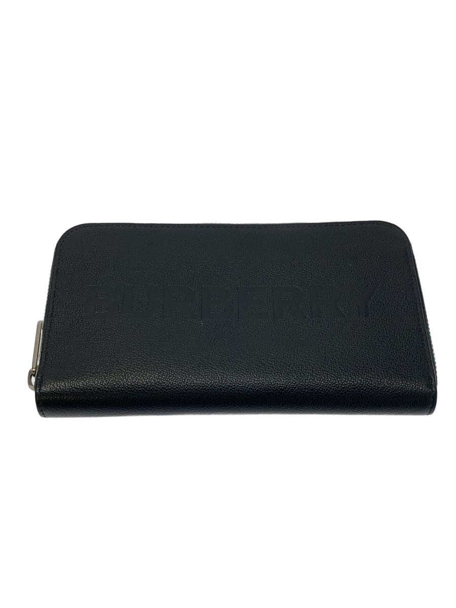 【中古】BURBERRY◆Elmore Logo Embossed Leather Zip Around Long Wallet/レザー/BLK【服飾雑貨他】｜2ｎｄ STREET 店