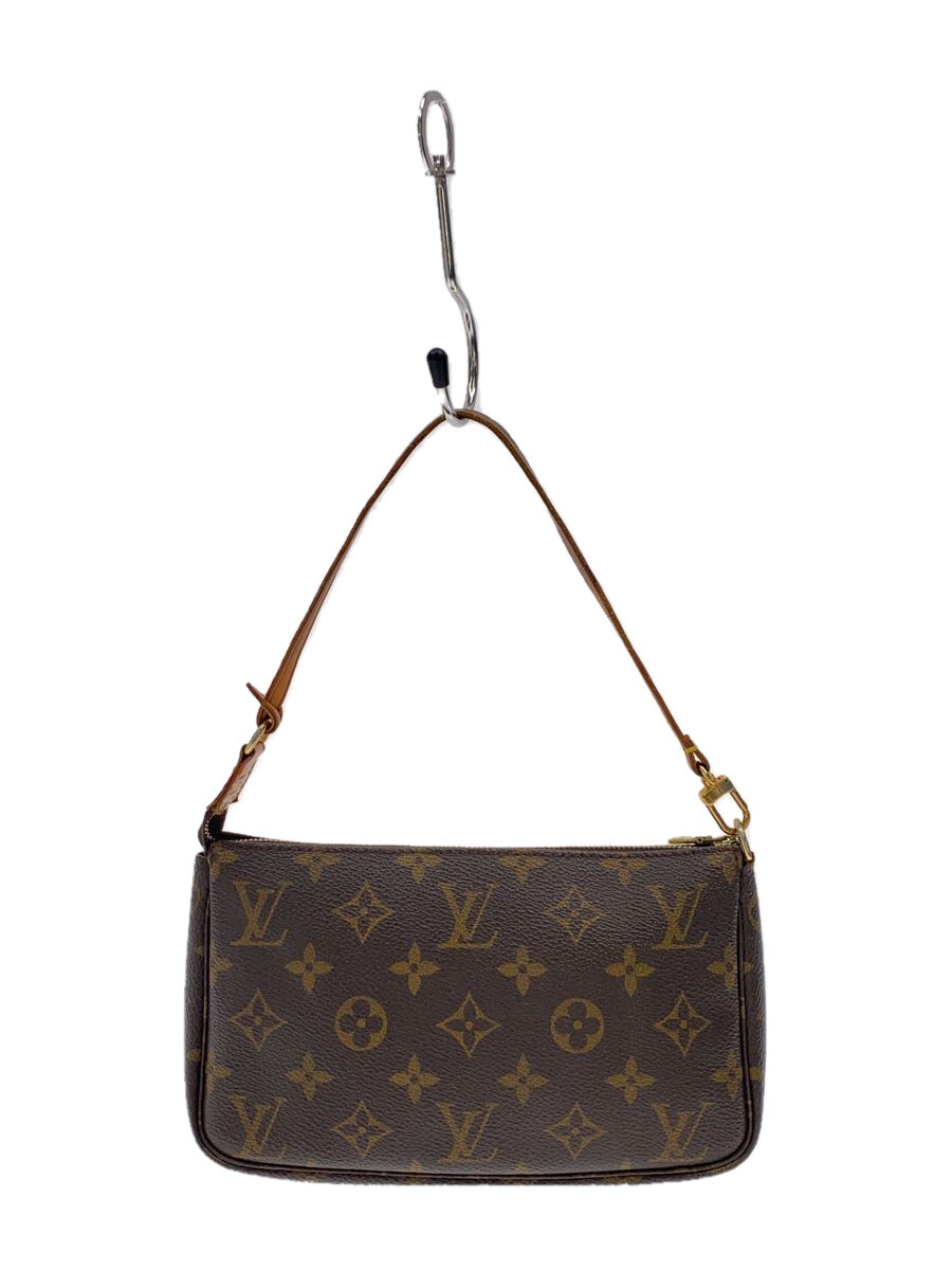 【中古】LOUIS VUITTON◆1)ポシェット・アクセソワール_モノグラム・帆布_BRW/PVC/BRW//【御徒面子】