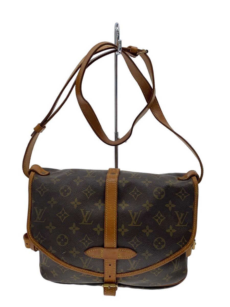 【中古】LOUIS VUITTON◆1)ソミュール30_モノグラム・帆布/PVC/BRW【御徒面子】