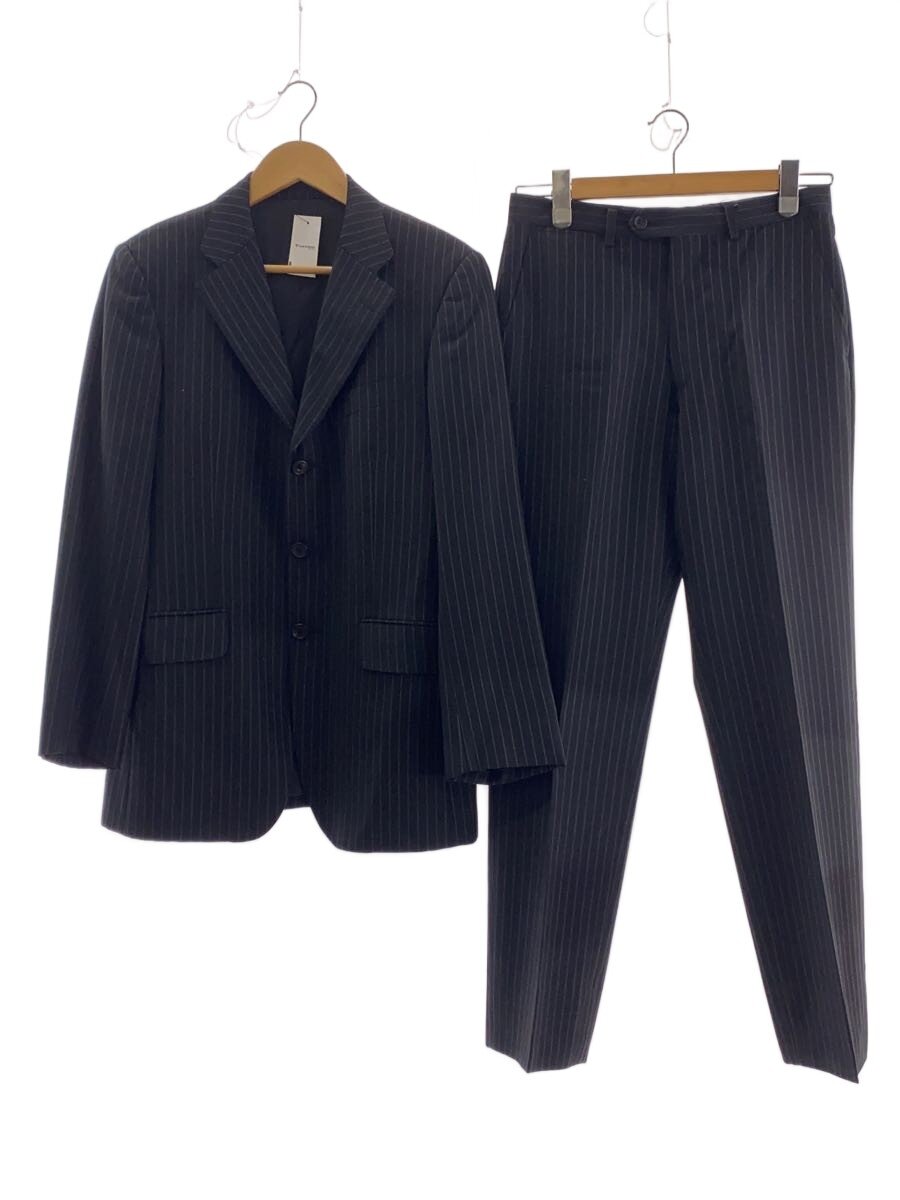 【中古】Paul Smith◆セットアップ/M/羊毛/BLK/縞模様/なおなお書き-149D【メンズウェア】