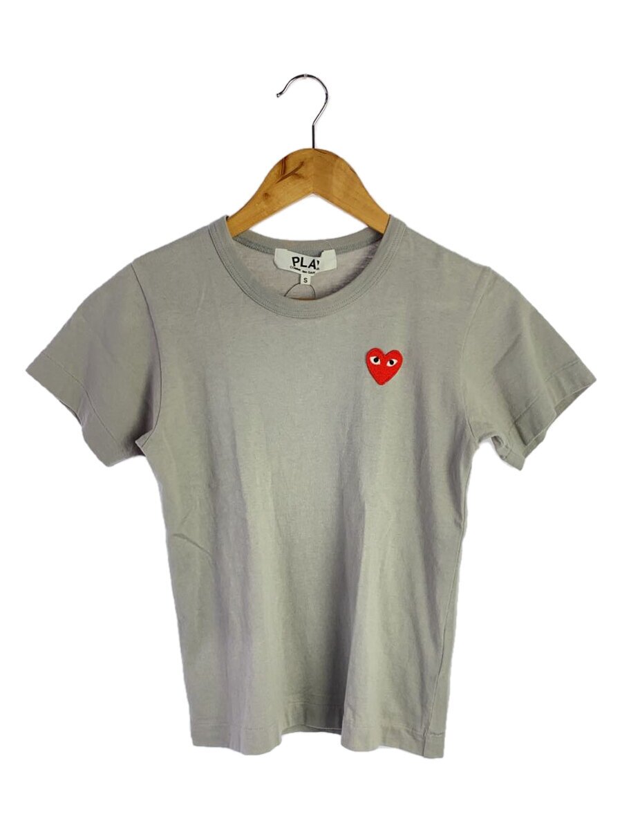 【中古】PLAY COMME des GARCONS◆AD2015/ハート形/ティーシャツ/S/綿織物/GRY/AZ-T211【レディース御召しもの】