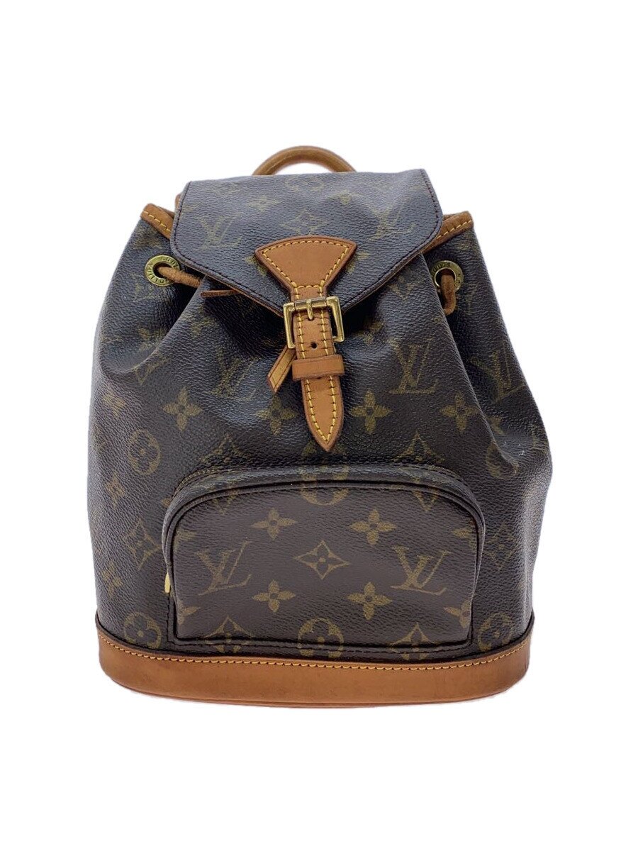 【中古】LOUIS VUITTON◆1)ミニ・モン掏摸_モノグラム・帆布/PVC/BRW/総柄【御徒面子】
