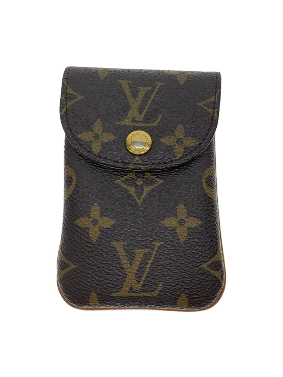 【中古】LOUIS VUITTON◆エテュイ・テレフォンヌMM_モノグラム・帆布_BRW/--/BRW/レディース//【服飾雑貨他】