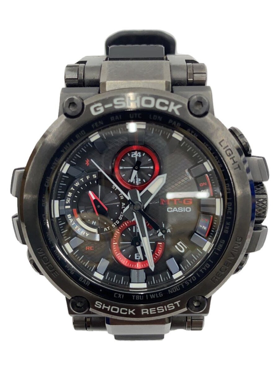 【中古】CASIO◆ソーラーウオッチ・G-SHOCK/アナログ/BLK【服飾雑貨他】