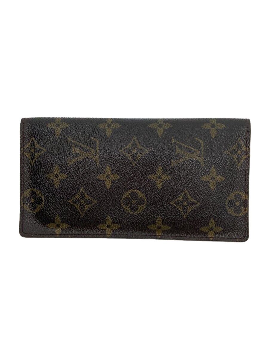 【中古】LOUIS VUITTON◆ポルト・バルール・カルト・クレディ_モノグラム・キャンバス/札入れ/ブラウン【服飾雑貨他】