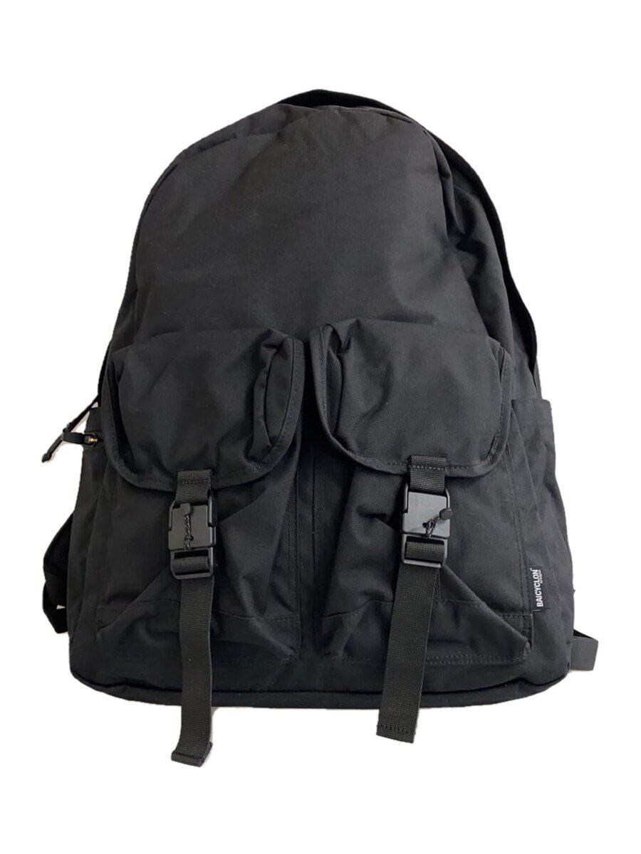 【中古】BAICYCLONbyBAGJACK◆ダブル衣嚢/背嚢/ナイロン/BLK//【御徒面子】