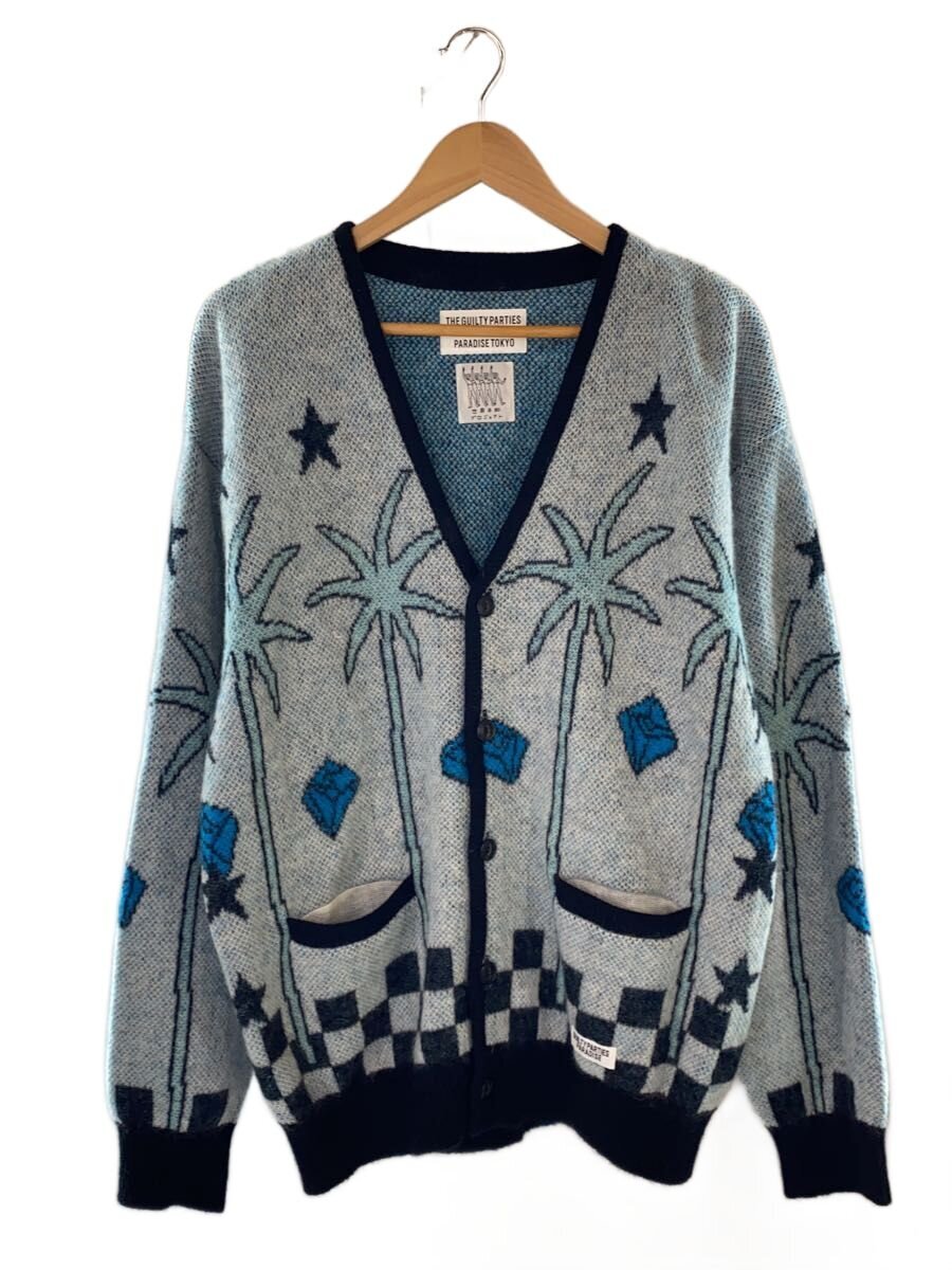 【中古】WACKO MARIA◆ジレー(朦々たる)/L/モヘヤ/BLU/24SS-WMK-KN19//【メンズウェア】