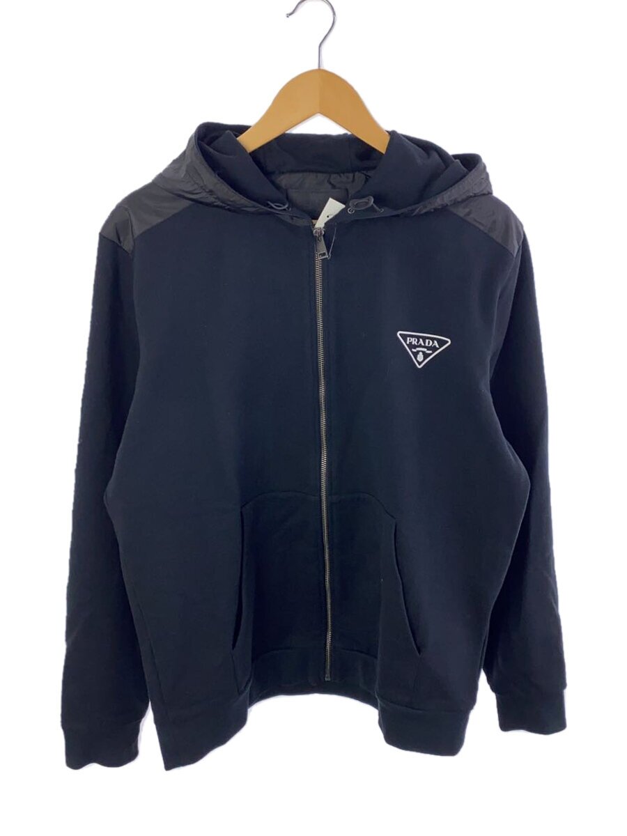 【中古】PRADA◆24AW/Triangle Logo/ジップパーカー/XL/ナイロン/BLK/UJL19A R232 1U77【メンズウェア】