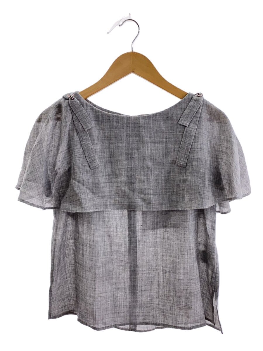 【中古】Rene◆ケープトップ/ノースリーブカットソー/34/ポリエステル/GRY/6831030A【レディース御召しもの】
