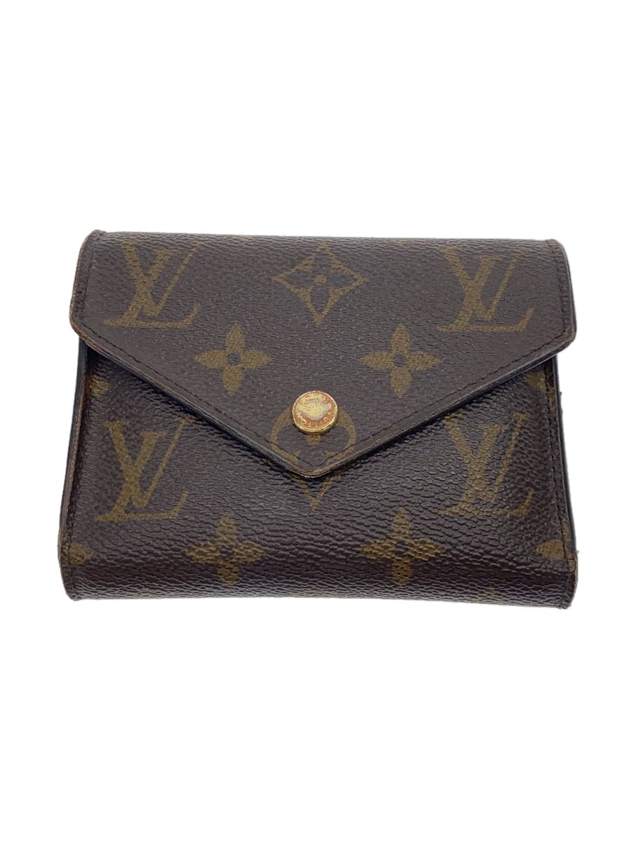 【中古】LOUIS VUITTON◆ポルト・フォイユ・ヴィクトリーヌ_モノグラム・帆布/PVC/BRW/レディース//【服飾雑貨他】