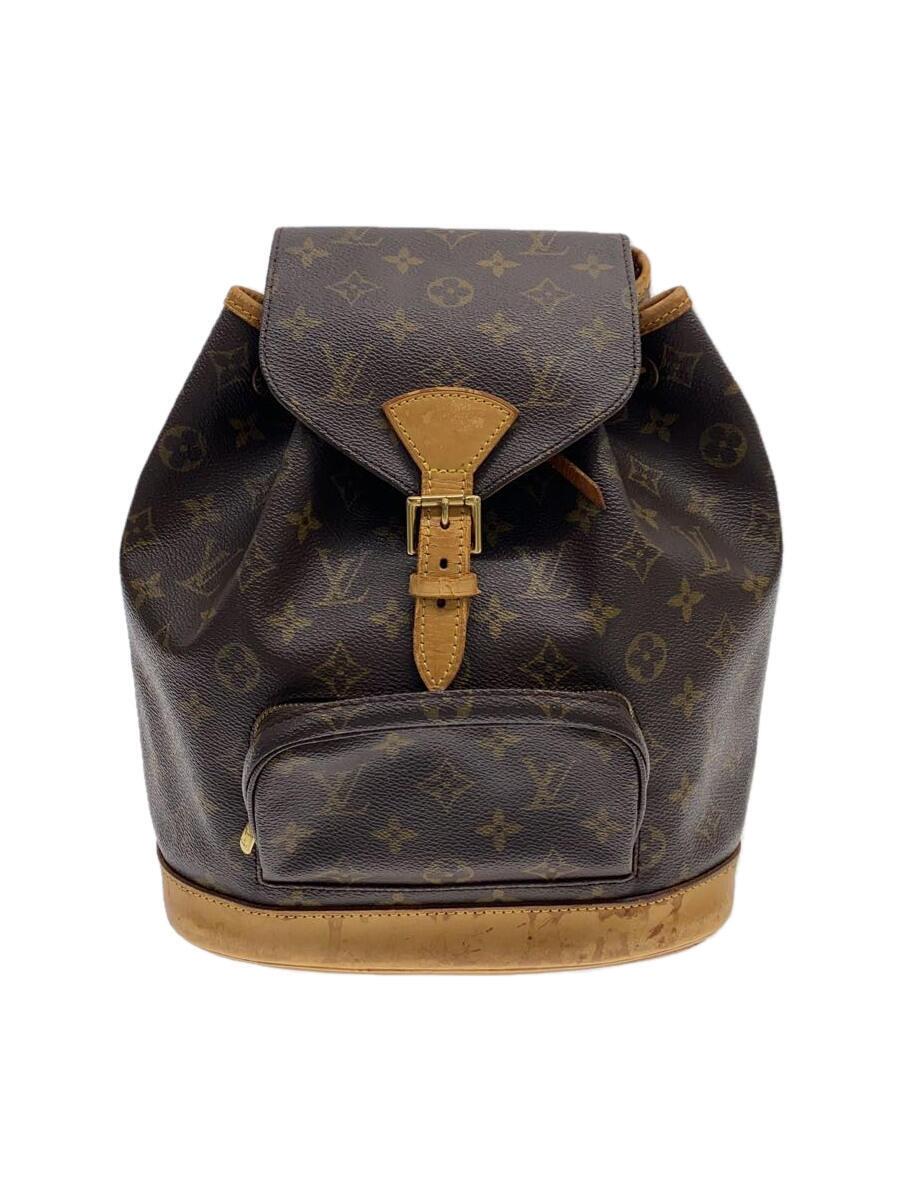 【中古】LOUIS VUITTON◆モン掏摸MM_モノグラム・帆布_BRW/PVC/BRW//【御徒面子】
