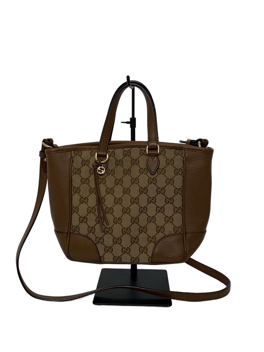 【中古】GUCCI◆ハンドバック_ブリー_GG帆布/帆布/BEG【御徒面子】