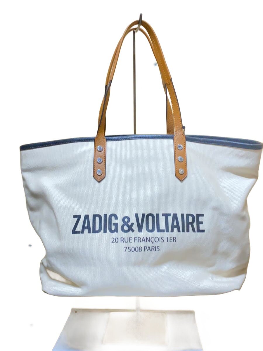 【中古】Zadig\u0026Voltaire◆トートバッグ/帆布/BEG/刷り上げる【御徒面子】