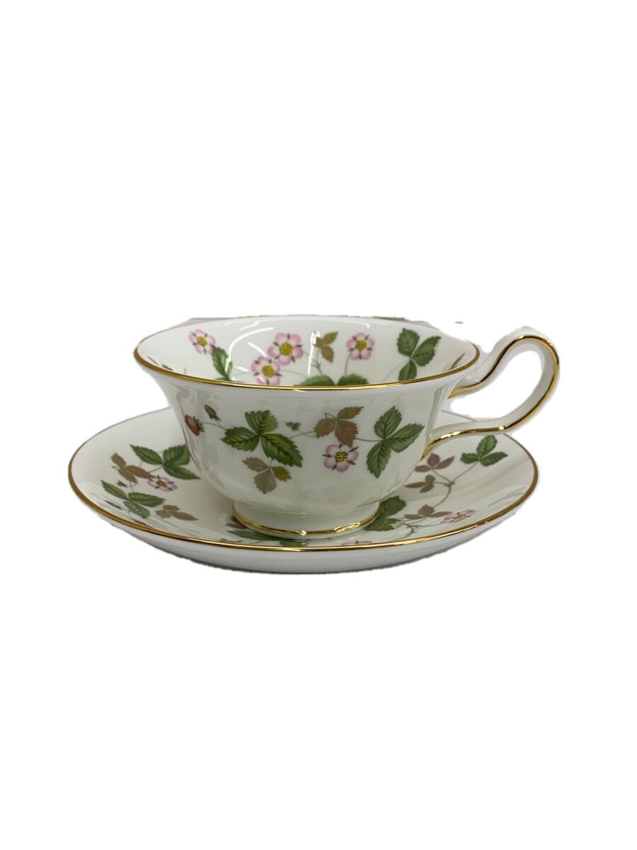 【中古】WEDGWOOD◆カップ&ソーサー/2点セット/WHT/ワイルドストロベリー【キッチン用品】