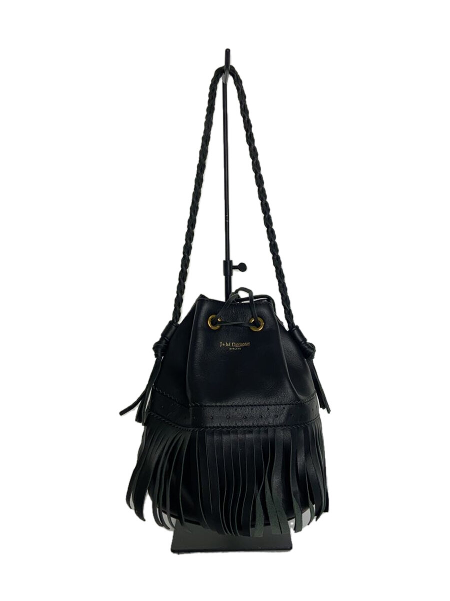 【中古】J\u0026M DAVIDSON◆ショルダーバッグ/なめし革/BLK【御徒面子】