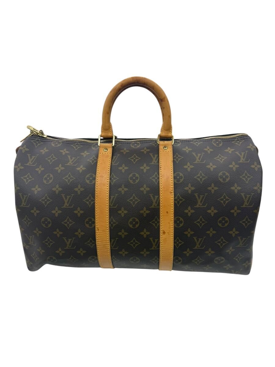 【中古】LOUIS VUITTON◆キーポル45_モノグラム・帆布_BRW/PVC/BRW【御徒面子】