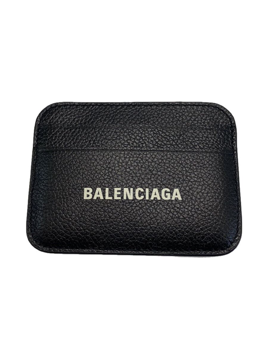 【中古】BALENCIAGA◆歌留多容れもの/なめし革/BLK/無地/メンズ/593812 1090 Q 1317【服飾雑貨他】