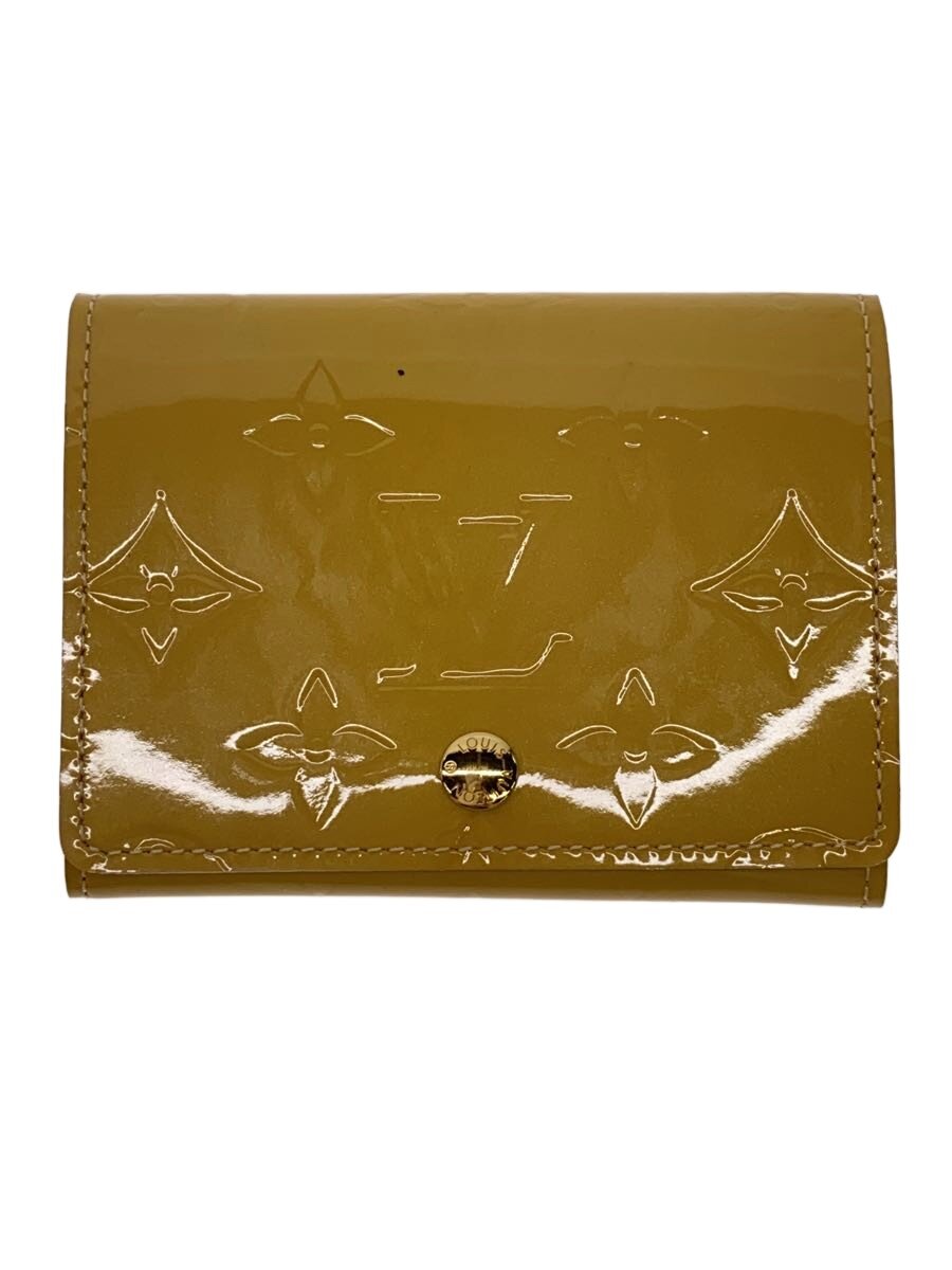 【中古】LOUIS VUITTON◆ポルト・モネ・ビエ・カルト・クレディ_モノグラム・ヴェルニ/エナメル/BEG/総柄/レディース【服飾雑貨他】
