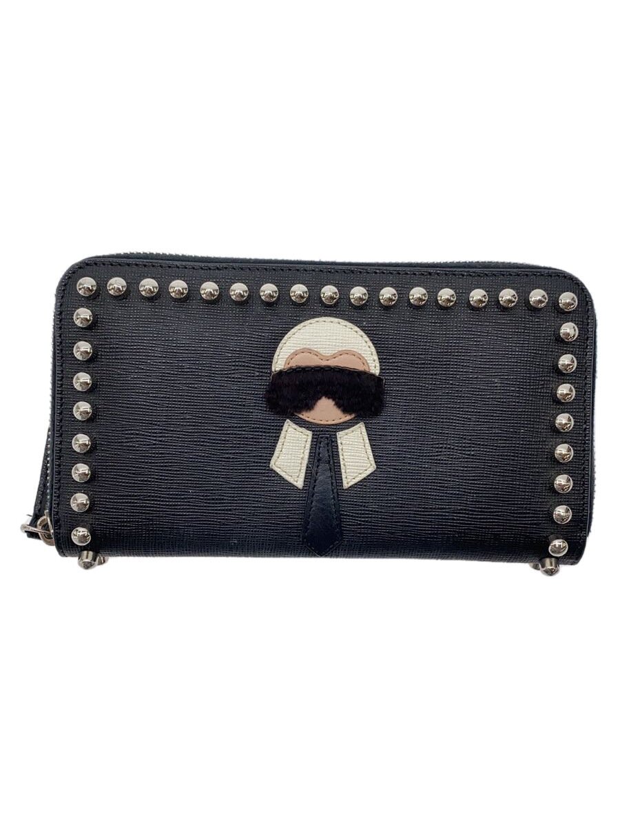 【中古】FENDI◆カリート/ラウンドジッパー/長紙入れ/なめし革/BLK/レディース/8ｍ02997ｍpf0V3x【服飾雑貨他】