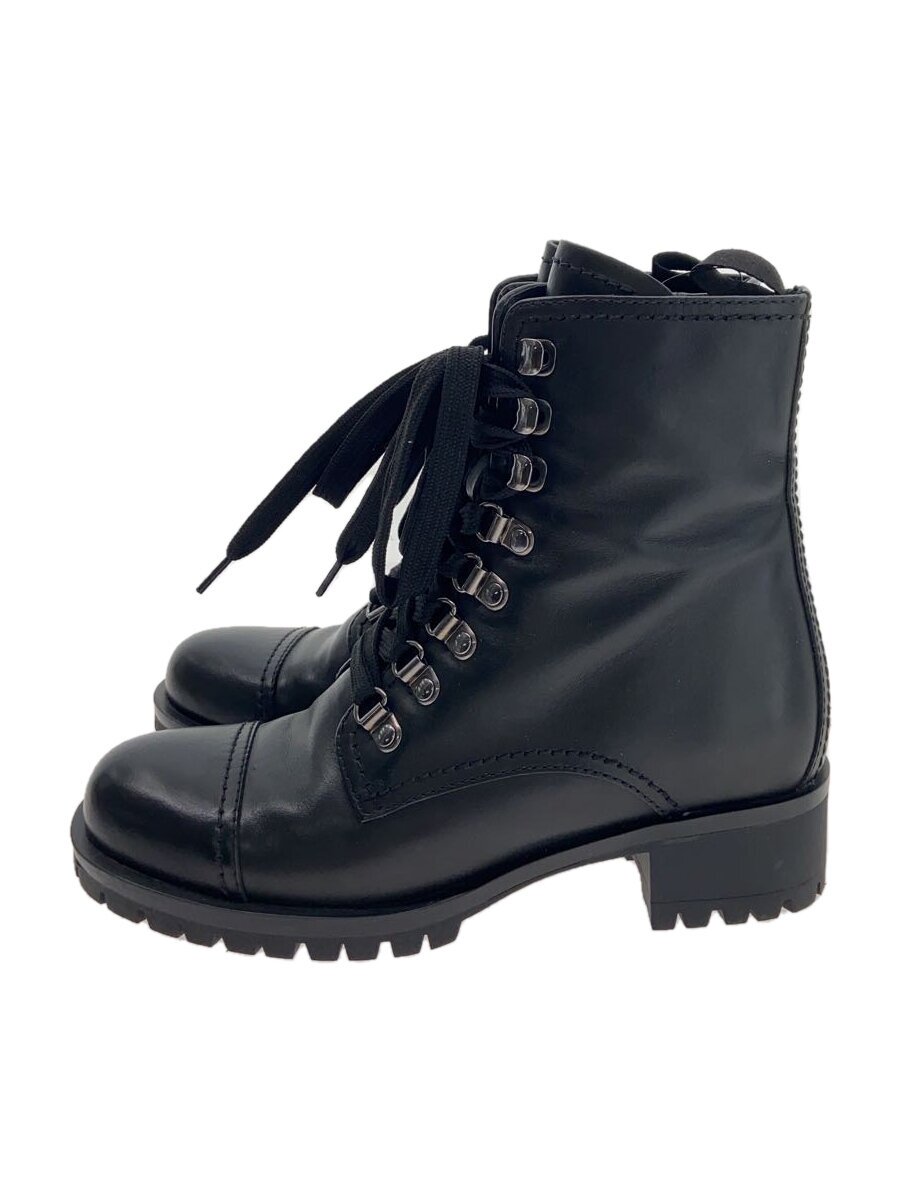 【中古】PRADA◆レースアップブーツ/--/BLK【シューズ】